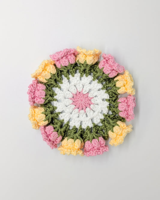Flower Coaster (Pink and Yellow)